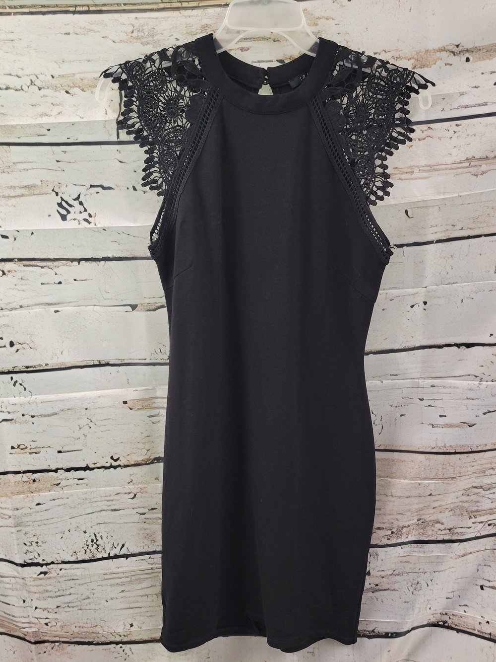 IRIS Los Angeles Black Lace Sleeve Dress Size L Cocktail Romantic Gothic